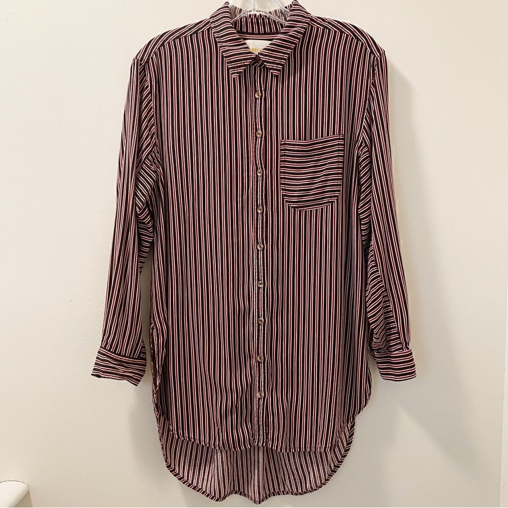 Anthropologie Maeve Adelaide Poplin
Striped Shirt - Size Small